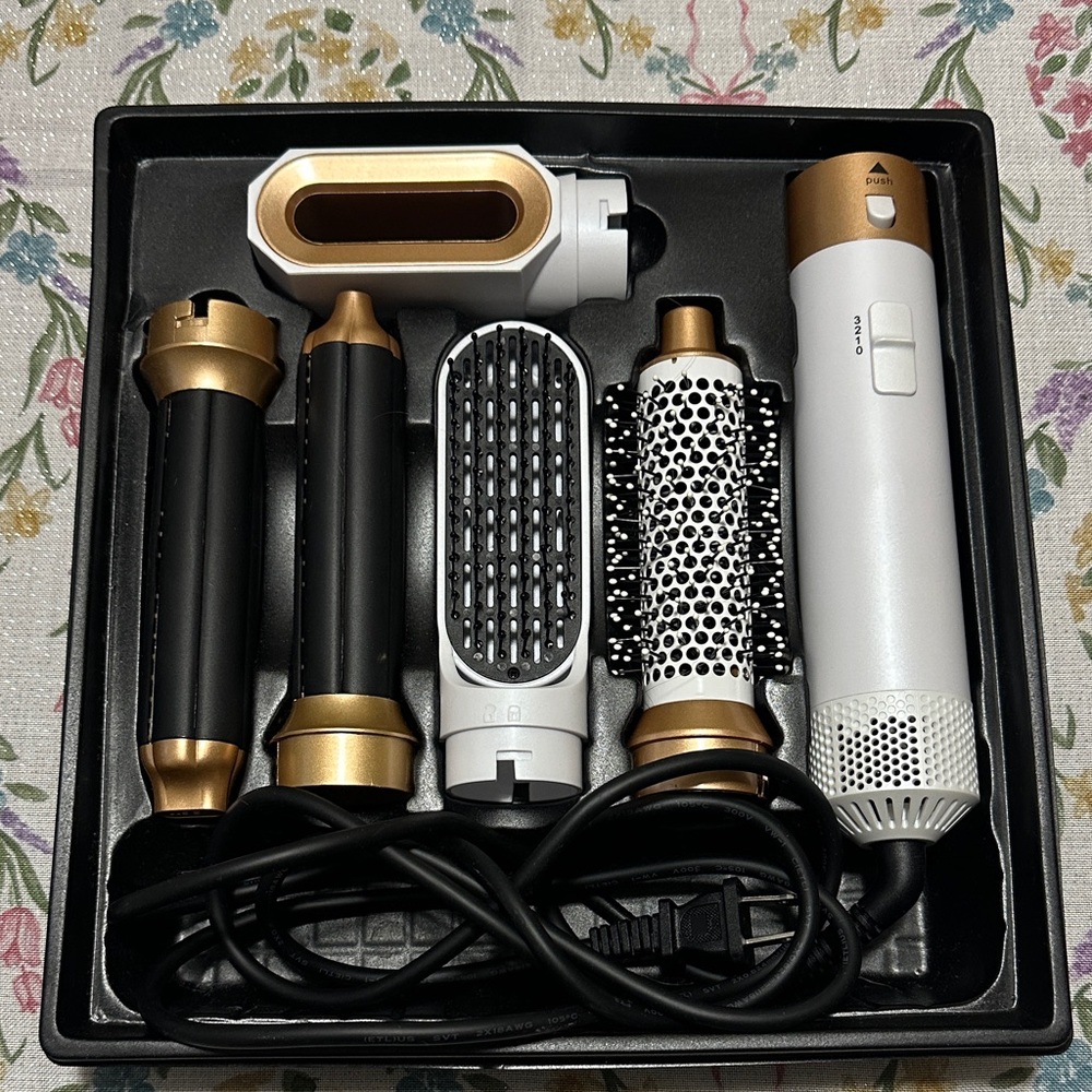 Gold and Black Hair Styling Tool Set